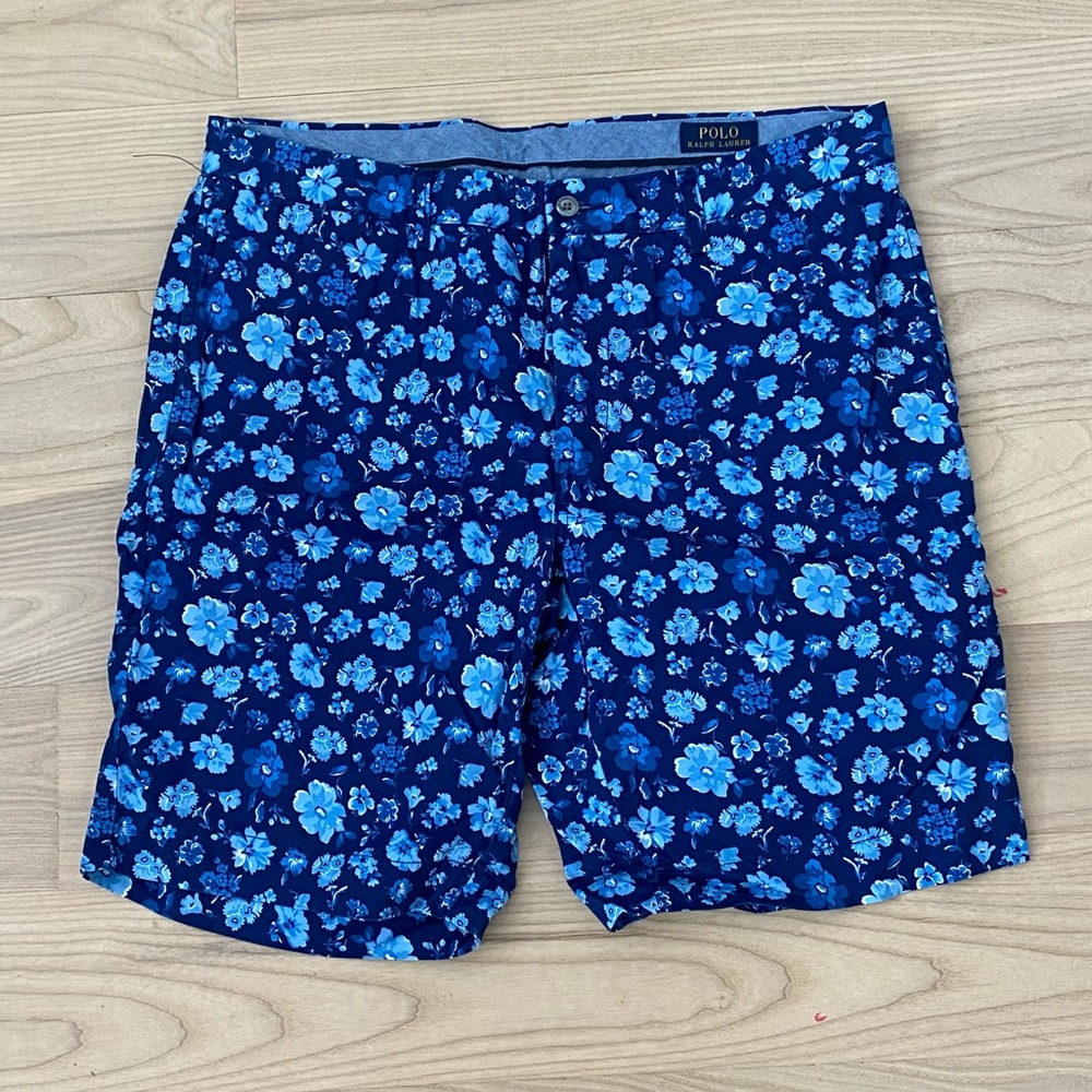 Polo Ralph Lauren Classic Fit Blue Flower Shorts